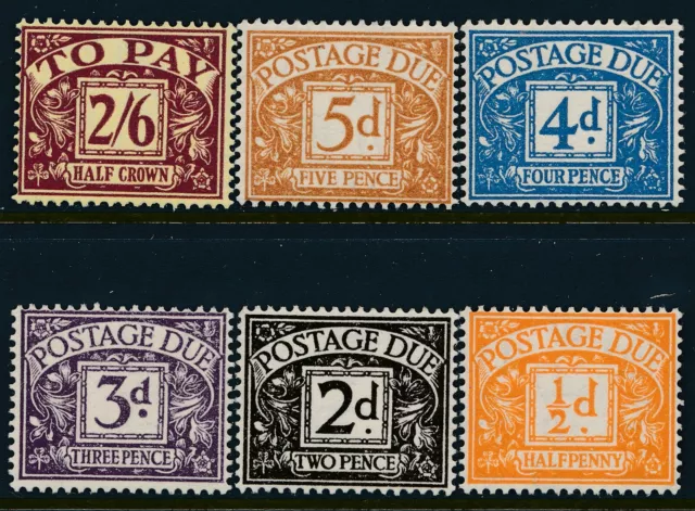 1954-55 Gb Sg D40-D45 Tudor Crown Mnh Postage Due Full Set Of 6 Fine Mint