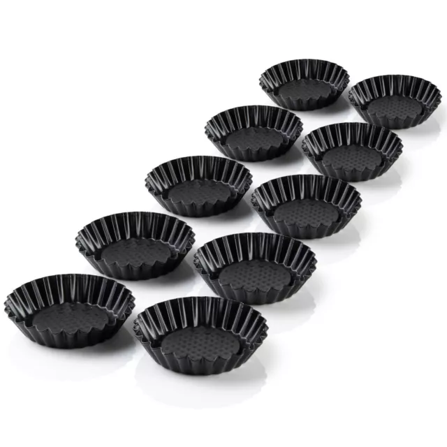 GRIZZLYHOME Torteletts 10 Stück Törtchenformen Ø 11 cm Mini Tarteform