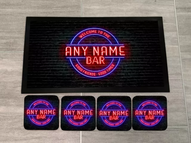 Personalizzato Barrette Runner Tappetino - Sottobicchieri - Blu Neon Effetto