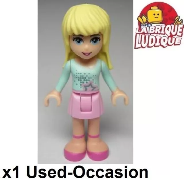 Lego Figurine Minifig Friends Stephanie jupe rose top aqua star frnd003 USED