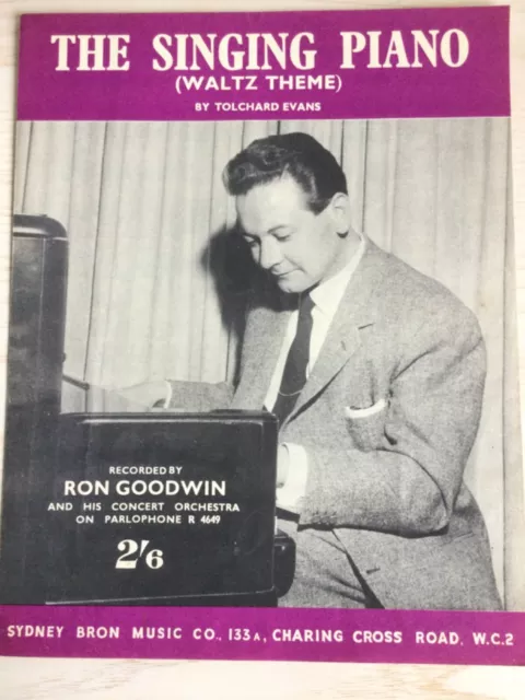 Vintage Sheet Music Piano TOLCHARD EVANS The Singing Piano RON GOODWIN FREEPOST