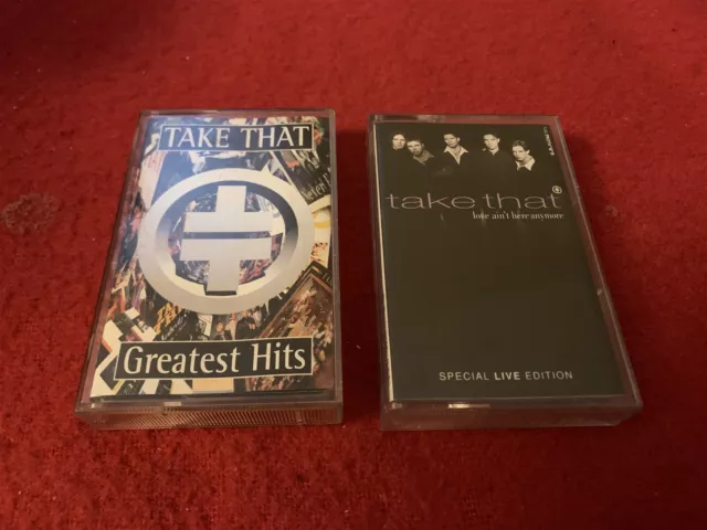 Take That Greatest Hits & Love Aint Here Anymore 2 X Nr Mint Vintage Cassettes