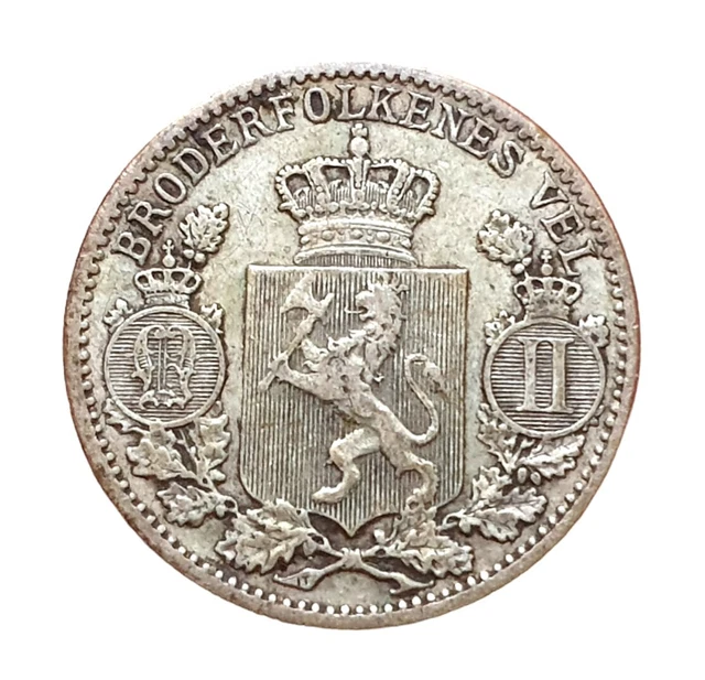 Norway 1902 Silver Coin 25 Øre Oscar II