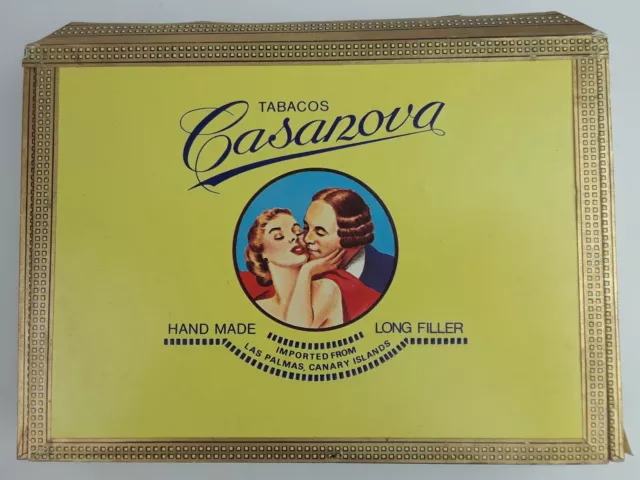 Tabacos Casanova Canary Islands Vintage Wood Cigar Box