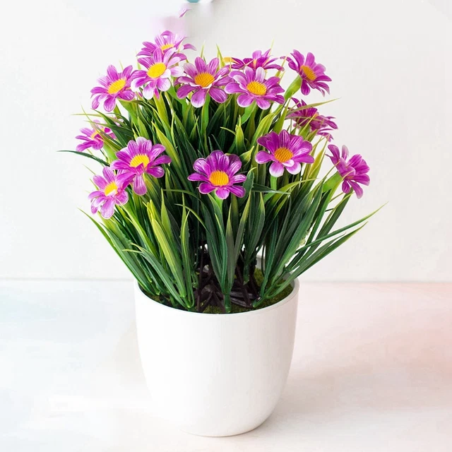 6 piante artificiali senza potatura, facili da pulire, fiori resistenti