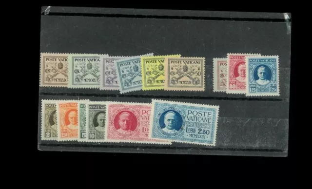 Vatican City 1-13, E1-2 V-VF MNH. Light Gum Toning. Cat.265.00