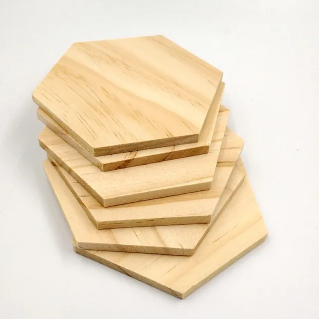 25 Pcs Wood Hexagon Slices Natural Wooden Cutouts Love Board