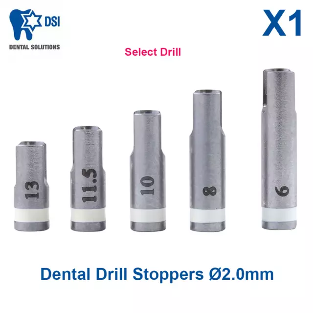1x DSI Dental Fixture Drill Stoppers Ø2.0mm Drilling Surg Stainless Stopper