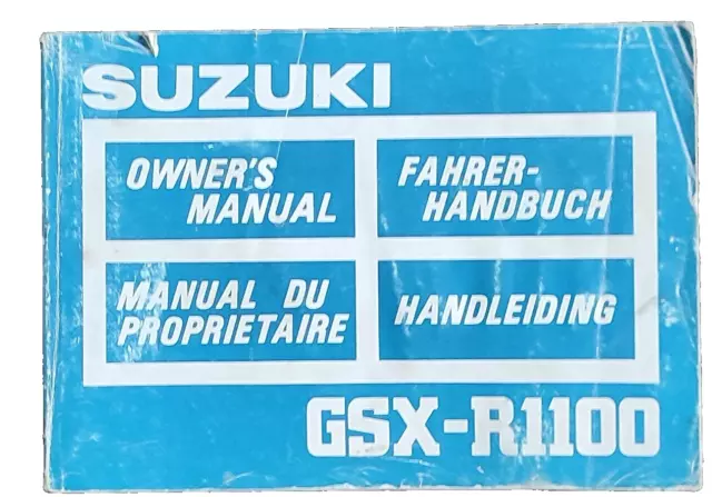 Suzuki GSX R1100 Motorcycle Original owners manual 1986 Printed in Japan