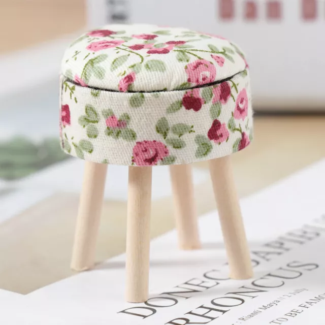 Muebles para silla de taburete de madera en miniatura decoración para casa de muñecas