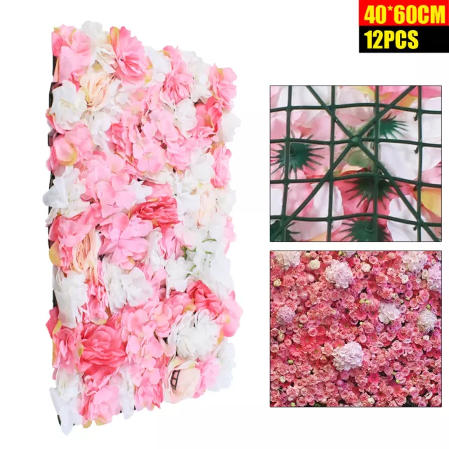 12x Künstliche Blumenwand Rosenwand Hochzeit Straße Hintergrund Floral Dekor DIY