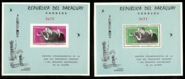 Paraguay 1965 - JFK, Kennedy In Memoriam - Perf & Imperf S/S - Scott 894a - MNH