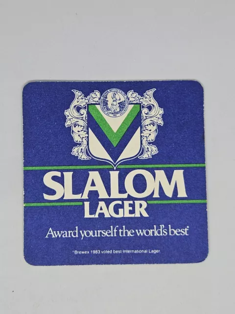 Slalom Lager Bar Pub Beer Drink Coaster Vintage Breweriana