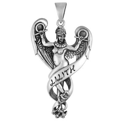 Sterling Silver Lilith Pendant Dryad Design Demon Goddess Wiccan Pagan Jewelry