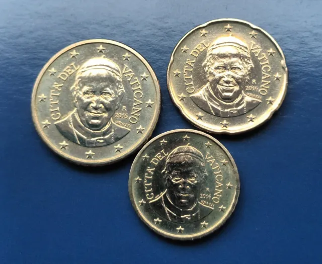 Vatikan - 10 Cent, 20 Cent, 50 Cent 2016 - Papst Franziskus - aus original KMS