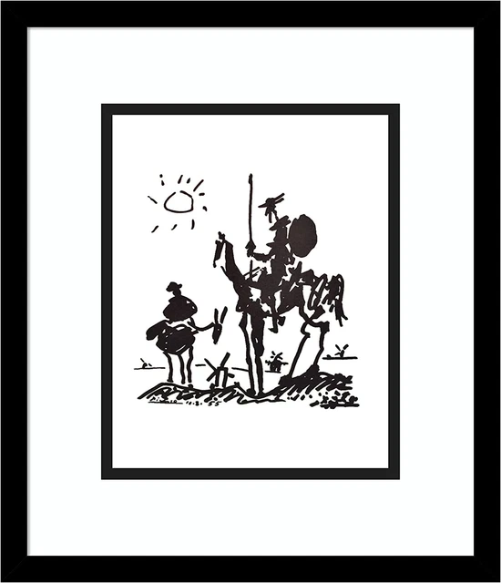 Amanti Art Wood Framed Wall Art Print Don Quixote by Pablo Picasso 14 in. W x 16
