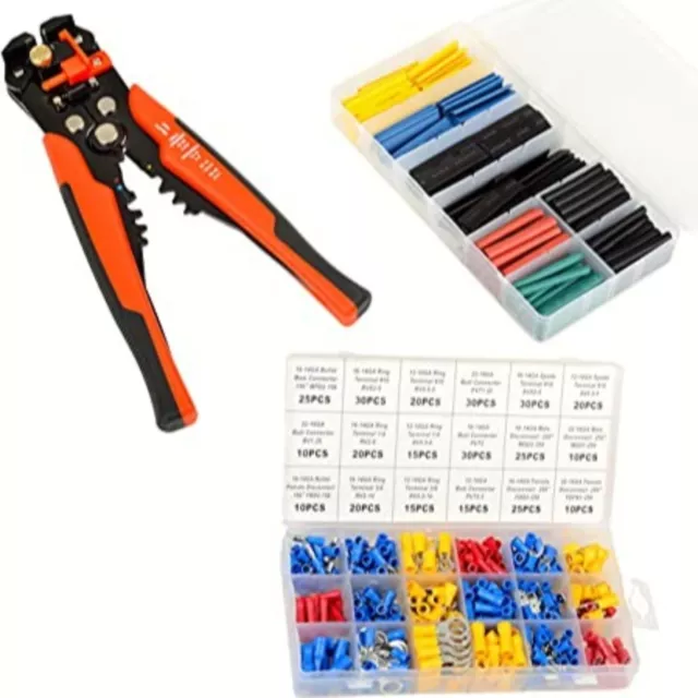 521pc Electrical Repair Kit l Wire Stripping Tool, Heat Shrink Wrap/Terminal Set