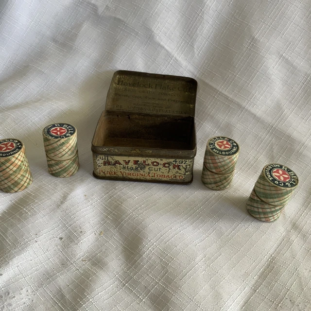 HAVELOCK FLAKE CUT Pure Fragrant Tobacco 4oz Tin With Bell's Matches-  Australia $115.00