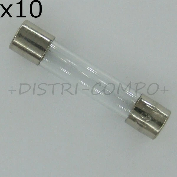 Fusible en verre retardé 6.3x32mm (1 boite de 10) valeur au choix
