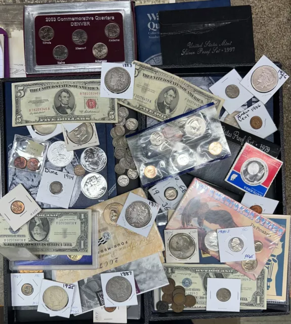 $100 Coin Grab Bag! Guaranteed Morgan/Peace Dollar! Coins/Silver/Currency/More!