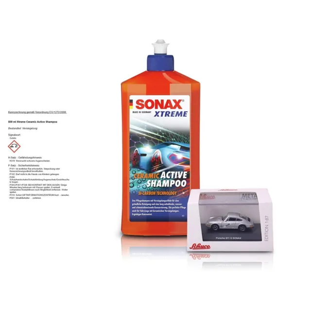 500 ml SONAX XTREME CERAMIC ACTIVE SHAMPOO LAVAGGIO VERNICE+MODELLO AUTO PER PORSCHE 911