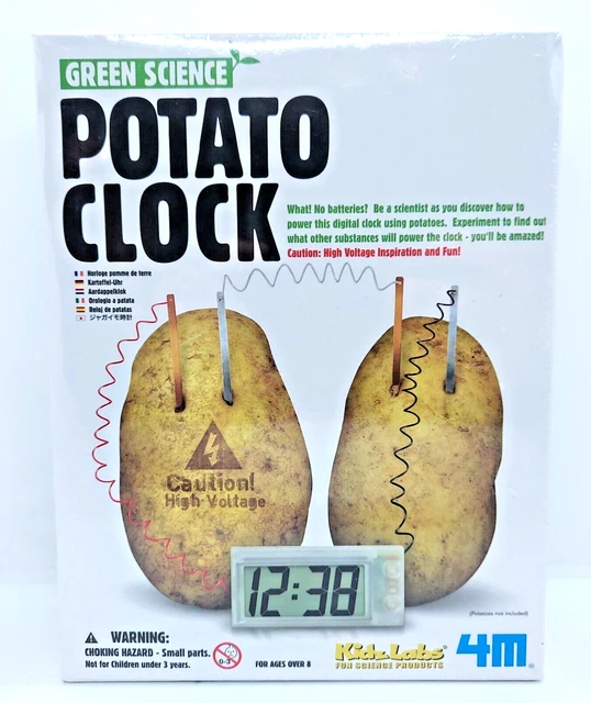 POTATO CLOCK GREEN Science Experiment Kit Battery Home School Science