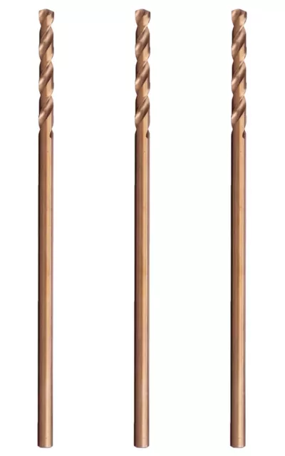 1/4"X12" HSS Cobalt Aircraft Extension Long Drill Bits Deep Hole Drilling-3Pcs