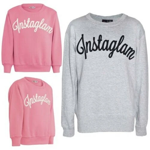 Top Bambina Bambini Instaglam Felpa Top Maglione Camicia New Età 5-12 Anni