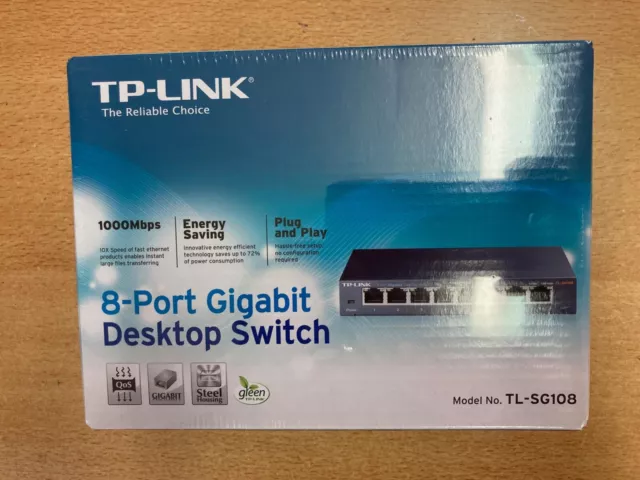 TP-Link TL-SG108 8-Port Gigabit Desktop Switch, original verpackt, neu