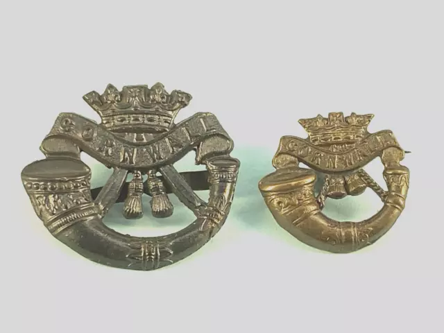 The Duke Of Cornwall Own L. I. Officer"S Cap Badge + S.  H .