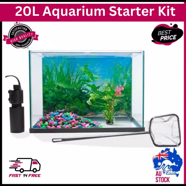 Aquarium Fish Tank Starter Kit Pack with Accessories and Free Shipping 20 L AU