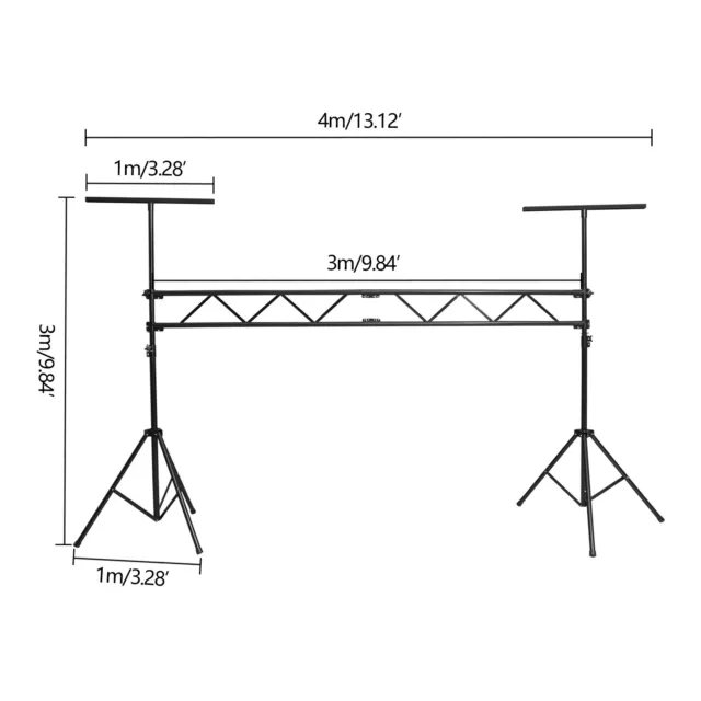 9.84FT Truss Stand System Trussing DJ Booth Kit Lighting Stage PA Speaker T-Bar