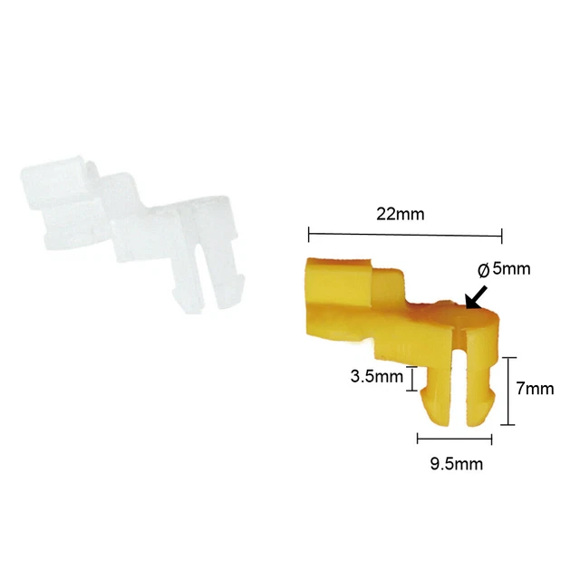 PLASTIC RIVETS DOOR Lock Rod Clip 5 mm Rod Size 12 Pairs Car Clips Push ...