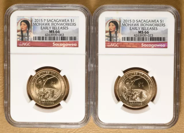 2015 P&D Native American Dollars 'Mohawk Ironworkers' NGC MS66