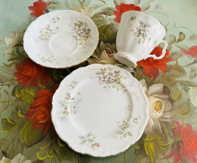 Royal Albert English China Trio Tea Cup Saucer Plate Haworth