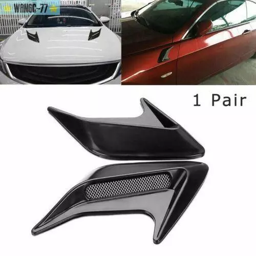 Universal Car Decorative Air-Flow Intake Hood Scoop Vent Bonnet Cover 2PCS New