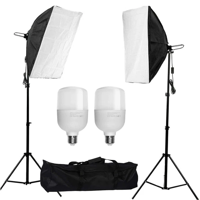 ABEATSTUDIO KIT D'ÉCLAIRAGE Softbox avec 2 x 50 x 70 cm boîte à lumière