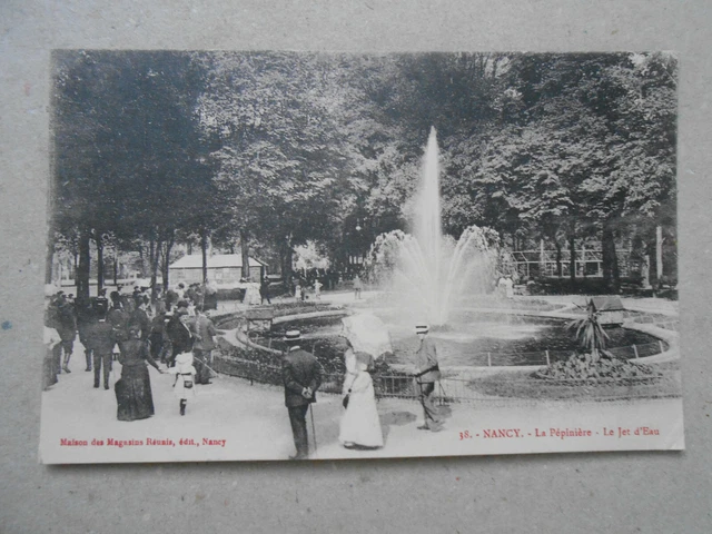 CPA nancy la pépinière le jet d'eau 1915