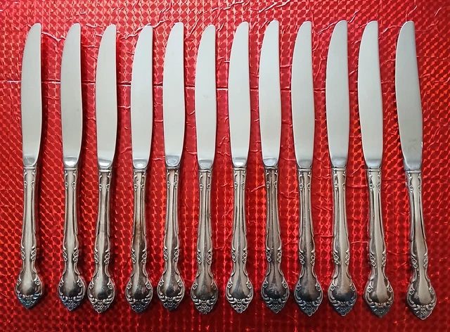 Couteaux de Table Viroles en Métal argenté Lames Inox - Couverts Art Déco