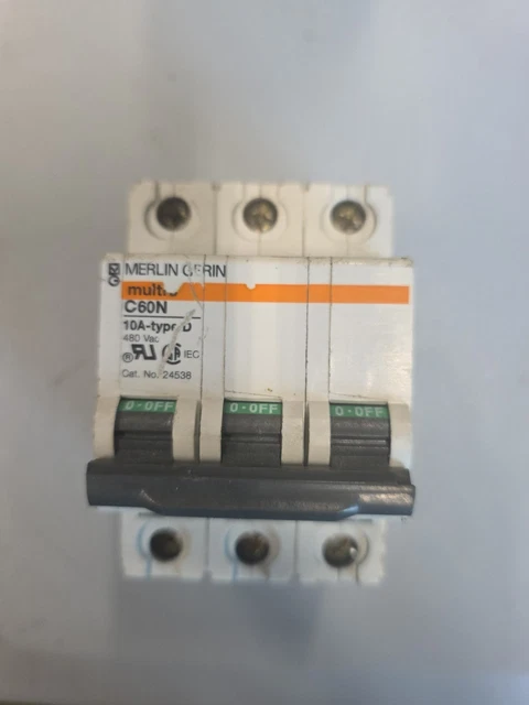 Merlin Gerin Multi 9 C60N 10A-type D Catno: 24538 Merlin Gerin Multi 9 C60N 10A-type D Catno: 24538