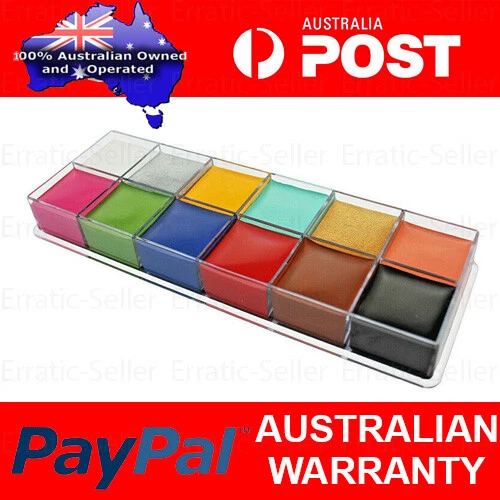 12 COLOURS FACE Body Paint Oil Painting Art Make Up Set Halloween Party ...