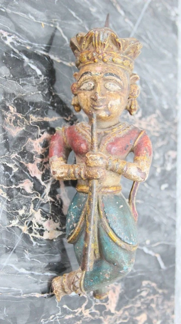 Thailand Kerzenhalter Skulptur Aus Holz Aus Dem 19Ten Jhdt Sec Xix