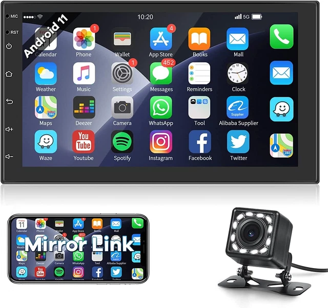 Android 11 Autoradio GPS 7 Pollici 2 Din Touchscreen con Navigazione GPS, Wifi,