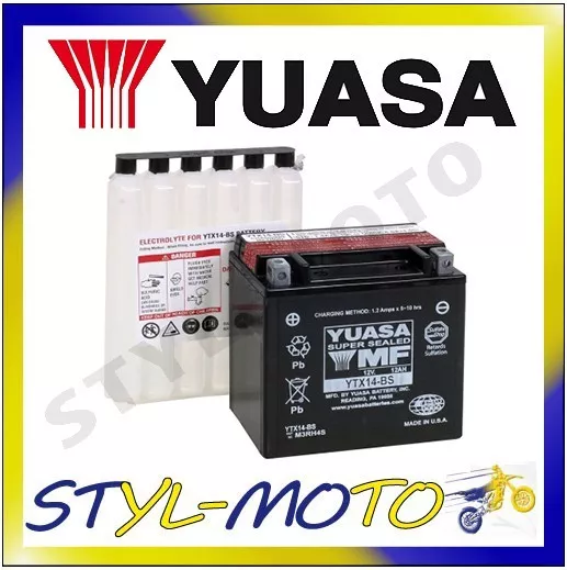 Ytx14-Bs Batteria Originale Yuasa Con Acido Bmw K 1300S 2008