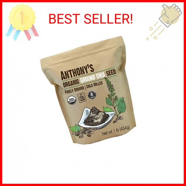 Anthony's Organic Ground Chia Seed, 1 lb, Finely Ground, Cold Milled, Gluten Fre