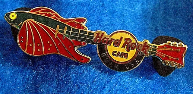 GUAM USA GREEN & RED FLYING FISH GUITAR SERIES  Hard Rock Cafe PIN LE