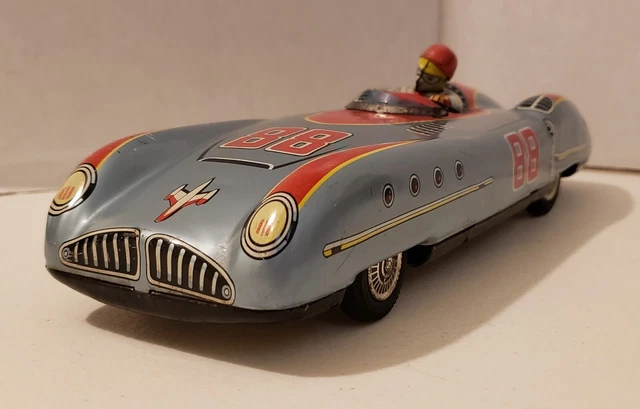 VINTAGE 11& TIN Lithographed Race Car No 88 Made in Japan by ASC $39.00