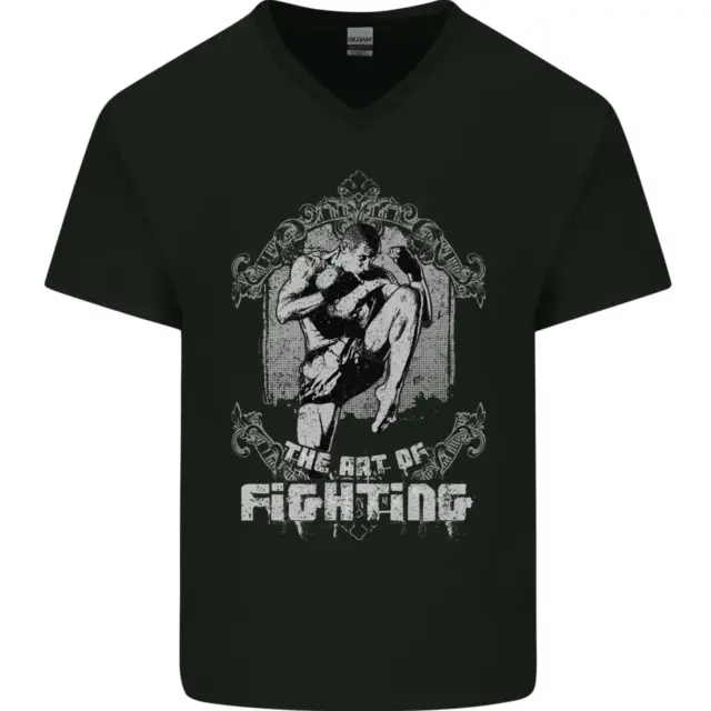 T-shirt da uomo The Art of Fighting MMA Muay Thai collo a V cotone