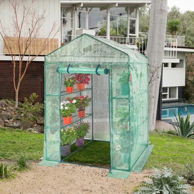 VEVOR Walk-in Greenhouse Portable Green House with Shelves 4.6 x 2.4 x 6.7 ft