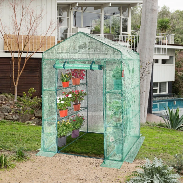 VEVOR Walk-in Greenhouse Portable Green House with Shelves 4.6 x 2.4 x 6.7 ft